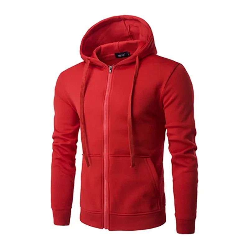 Autumn Men Sweatshirt Long Sleeve Zipper Hoodie Slim Fit