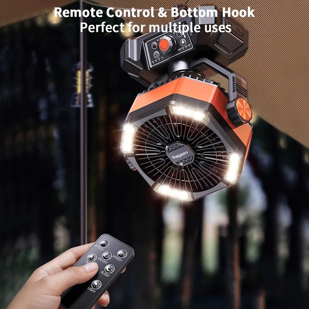 20000mAh Battery Camping Fan with LED Lantern
