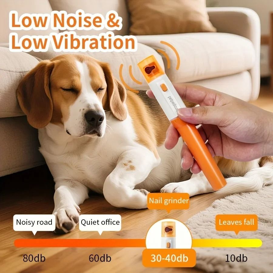 Electric Pet Nail Grinder Dog Nail Trimmer with Interchangeable Heads