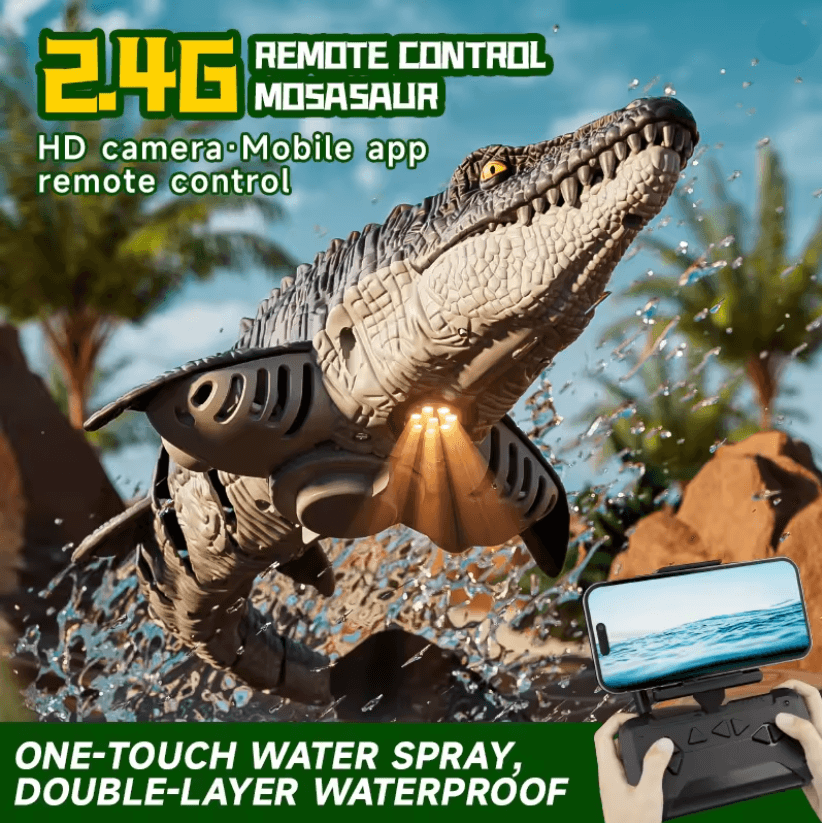 Aqua Mosasaurus RC Spray Water Dino Boat