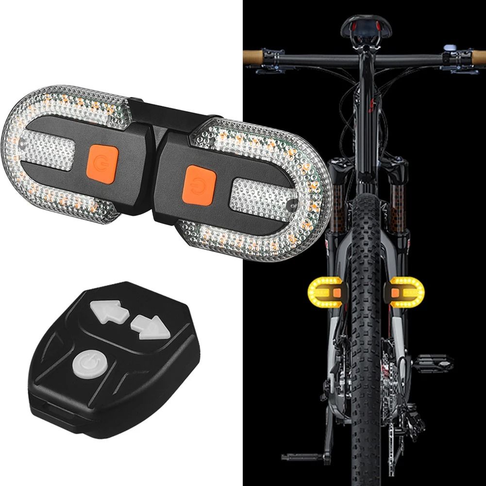 Wireless Bicycle Turn Signal Light USB Rechargeable Rear Safety Lamp