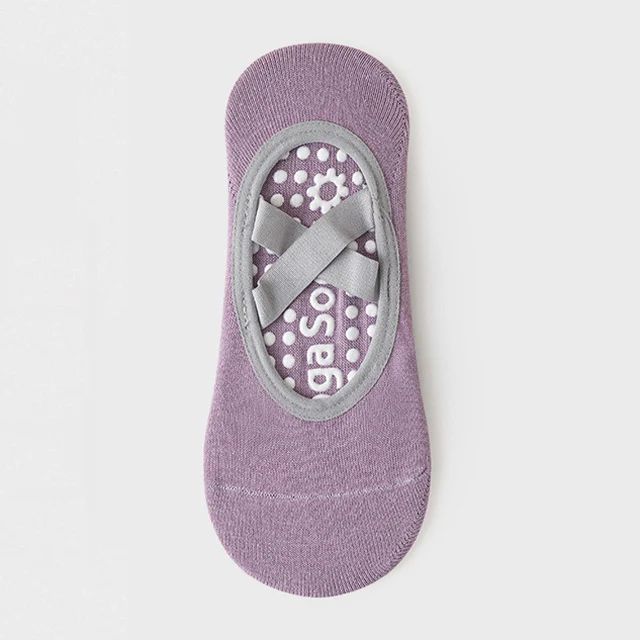 Womens Terry Cotton Non-Slip Yoga Socks – Breathable Bandage Pilates & Ballet Grip Fitness Socks