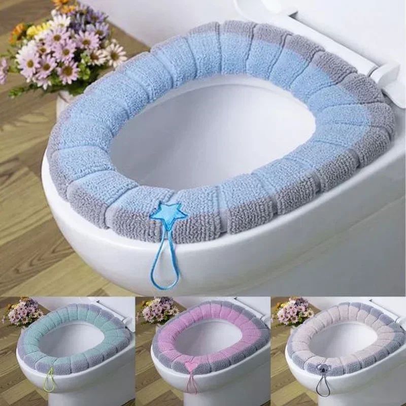 Thickened Toilet Seat Cover Pad – Warm, Washable & Non-Slip Soft Toilet Seat Cover