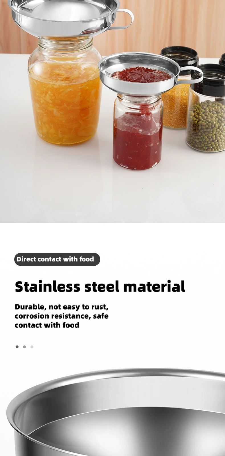 Stainless Steel Wide Mouth Canning Funnel