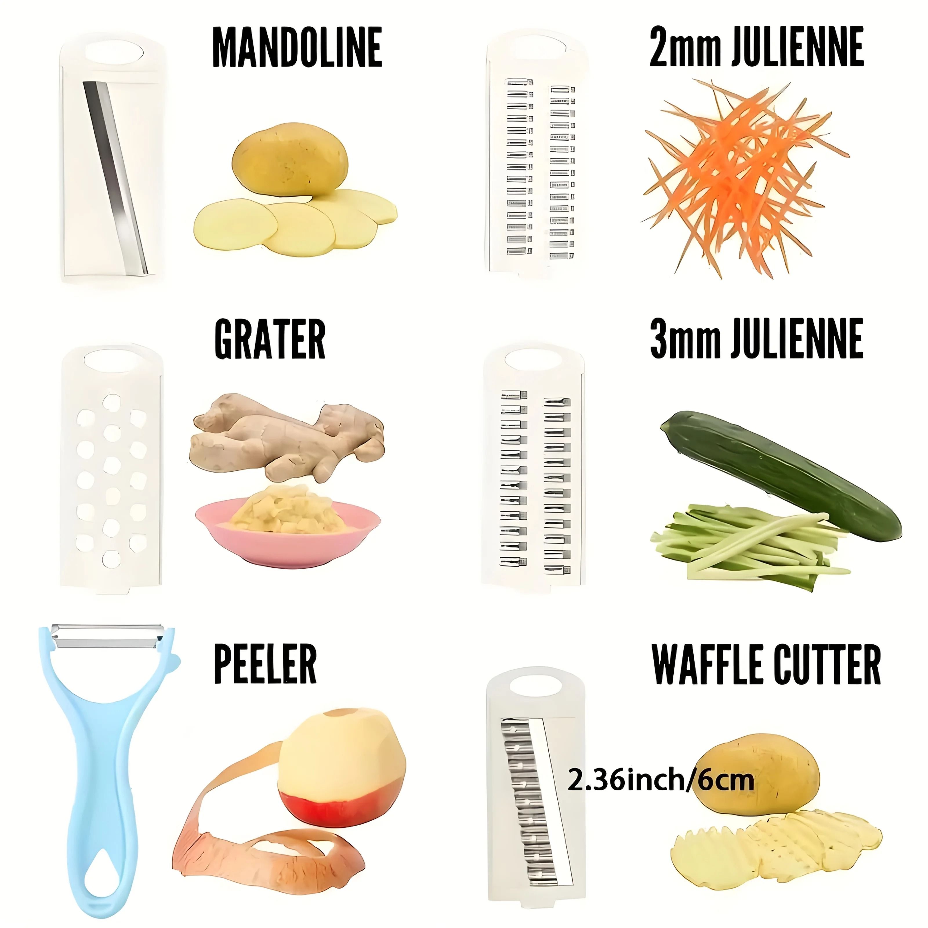 5 in 1 Vegetable Slicer Manual Fruit and Vegetable Grater Kitchen Prep Tool