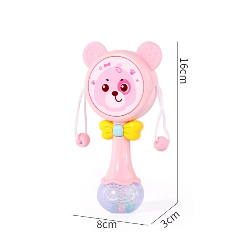 2025 Flashing Musical Rabbit Hand Bell – Early Educational Teether Rattle Toy (0-12M)