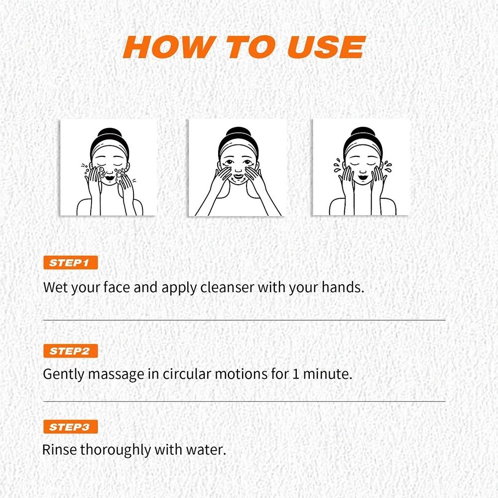 Turmeric Facial Cleanser Brightening Moisturizing Daily Foam with Brush