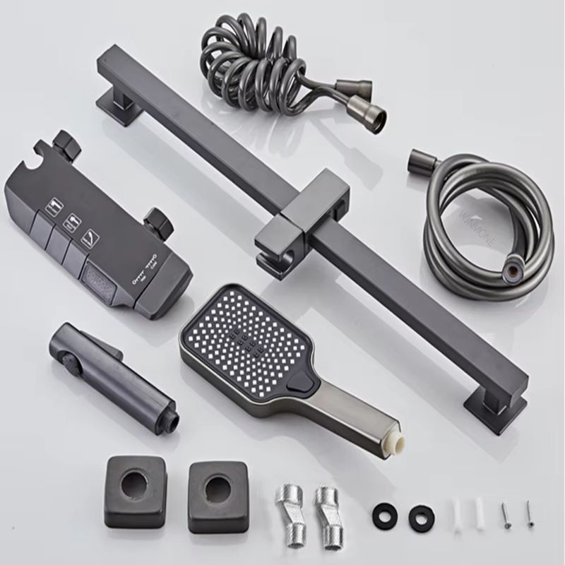 Gun Grey Digital Display Shower System with Piano Key Mixer