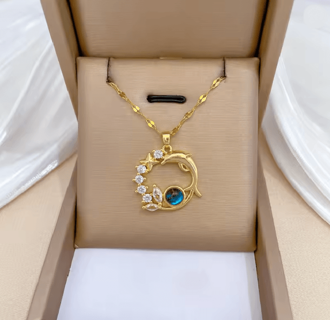 OceanOrbit Dolphin Pendant Necklace