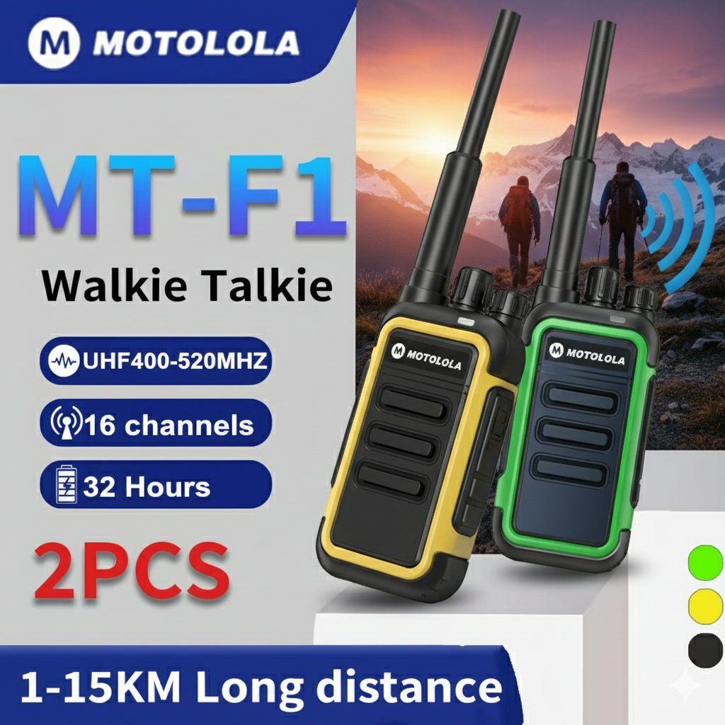 Long Range Walkie Talkie Set Portable UHF Two Way Radio for Outdoor and Work Use
