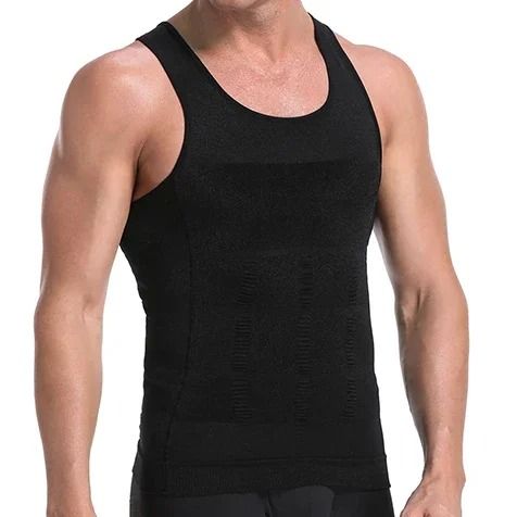 Men Slimming Compression Shirt Body Shaper Tummy Control Waist Cincher Undershirt