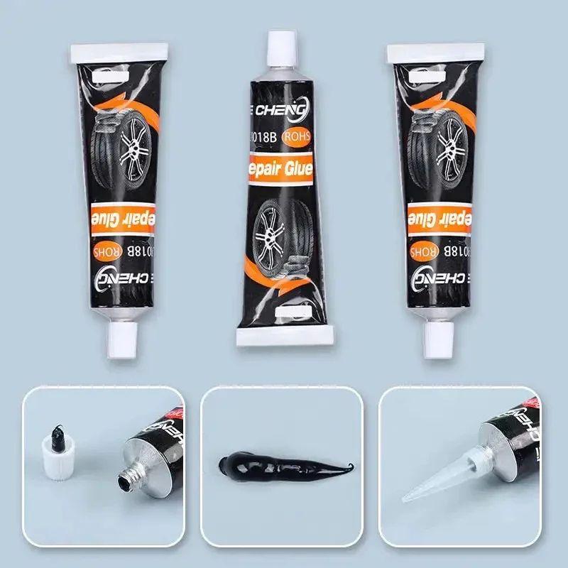 High-Temperature Resistant Tire Repair Glue, Waterproof Black Sealing Adhesive for Car and Motorcycle Tires