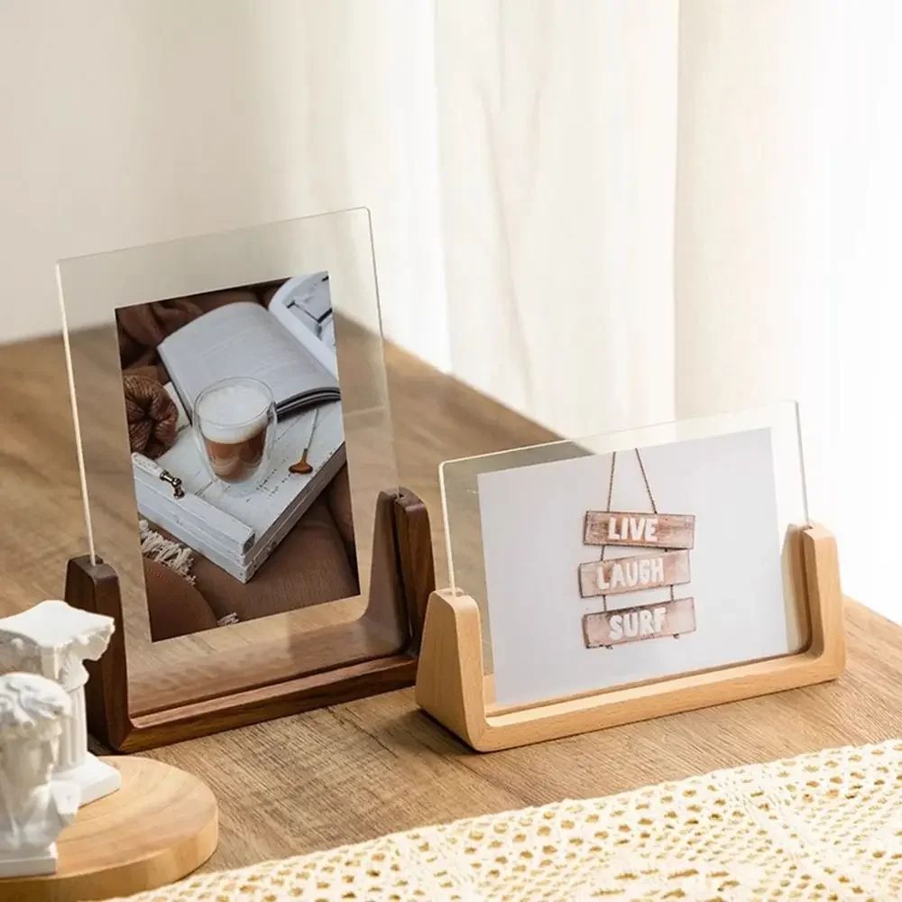 Walnut and Beech Acrylic U-Shape Photo Frame