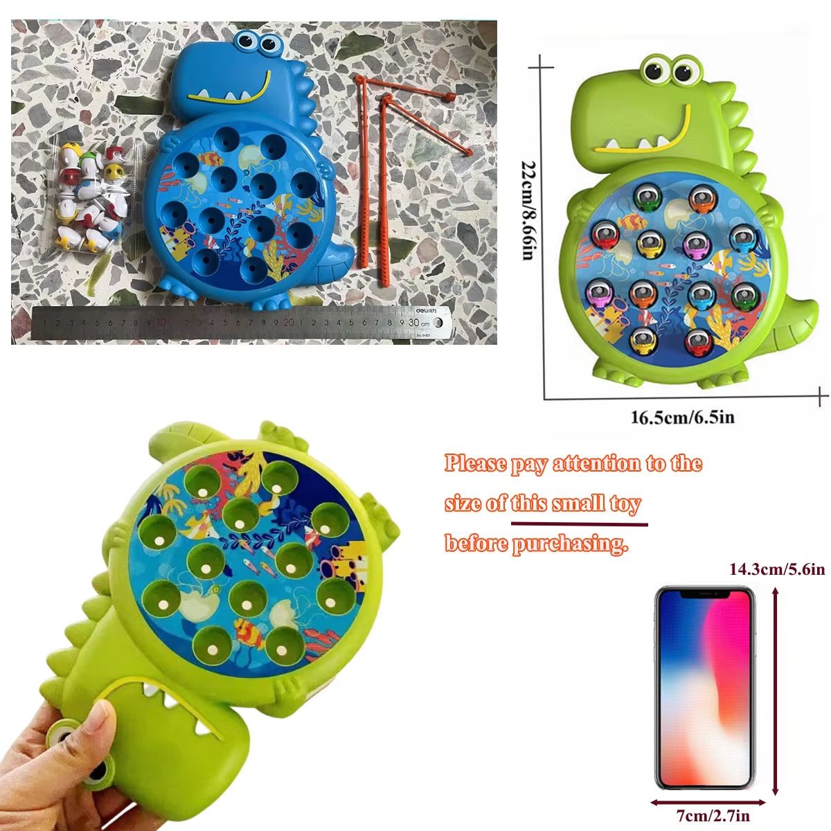 Dinosaur Magnetic Fishing Game Toy for Toddlers – Montessori Learning Kids Rod Game