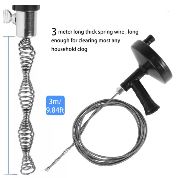 Manual Drain Snake Auger Pipe Cleaning Tool with Non Slip Handle