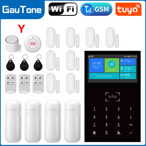 PG109 Smart Home Alarm System – 4.3 WiFi + GSM Burglar Security with Temperature Display