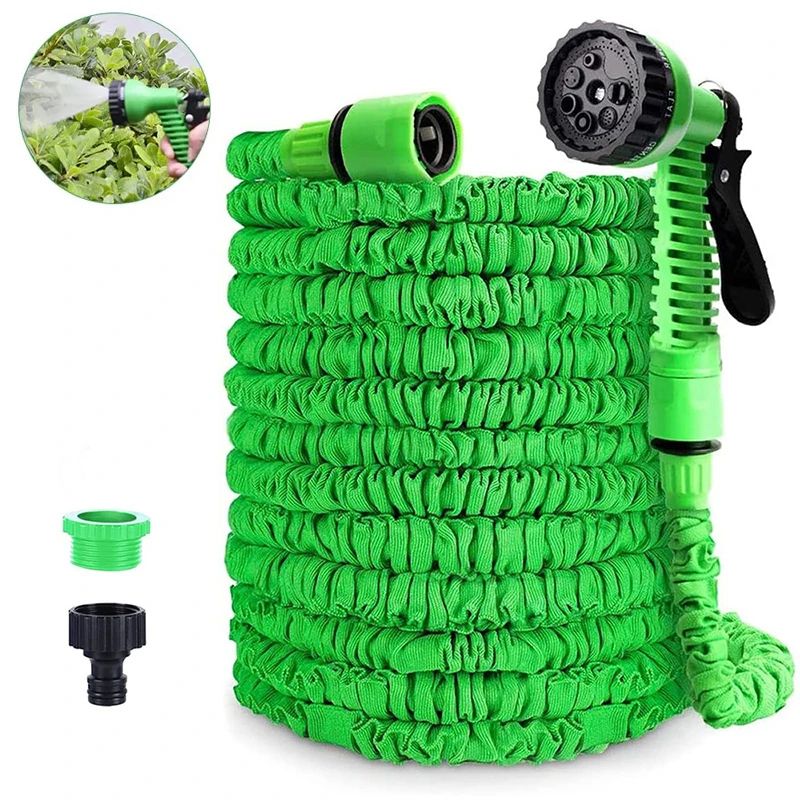Expandable Garden Hose 25–200 ft w/ High-Pressure Spray Nozzle - Lightweight Magic Water Pipe for Car Wash & Watering