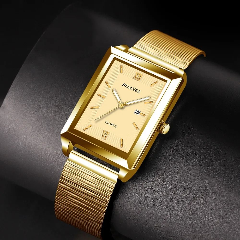 Luxury Fashion Gold Stainless Steel Wristwatch