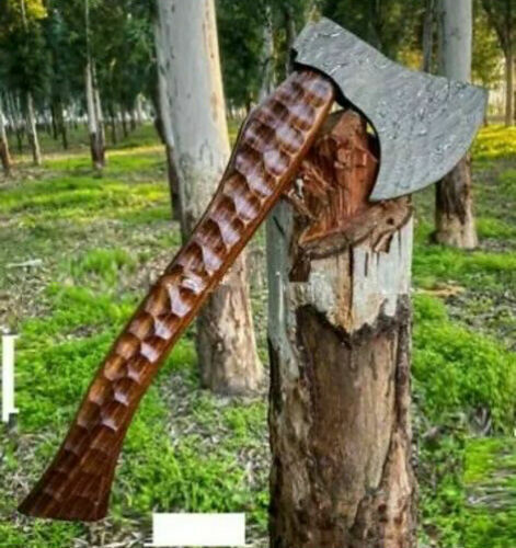 Handmade Damascus Steel Viking Tomahawk Axe – Twisted Pattern 20