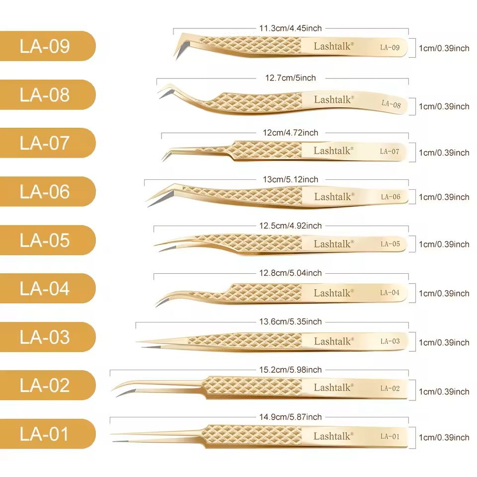 Precision Fiber Tip Eyelash Tweezer with Diamond Grip
