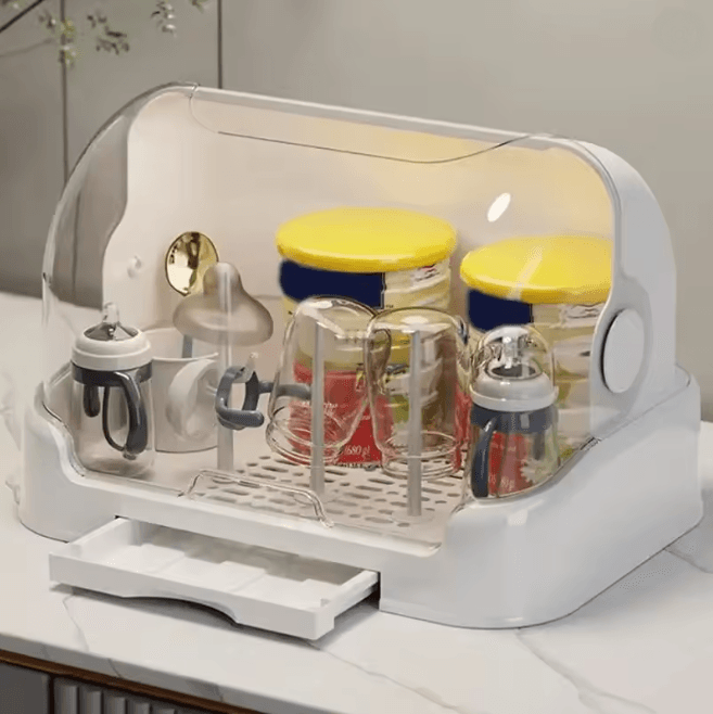 CleanNest Portable Baby Bottle Drying Rack Organizer