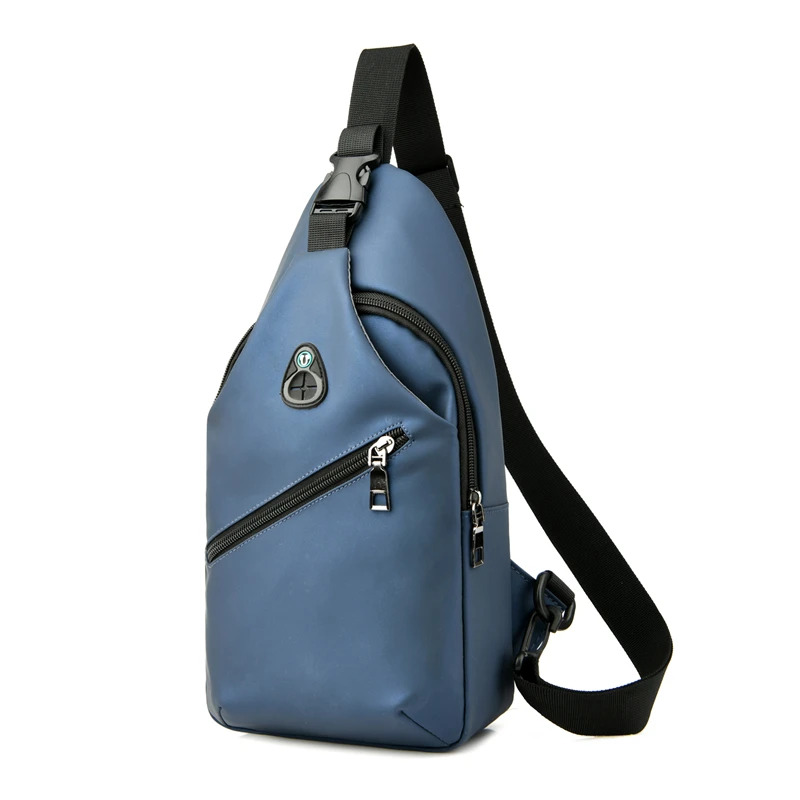 Men Fashion Crossbody Bag Trendy Chest Bag Usb Shoulder Bag Leisure Small Chest Bag Large Capacity Chest Bag