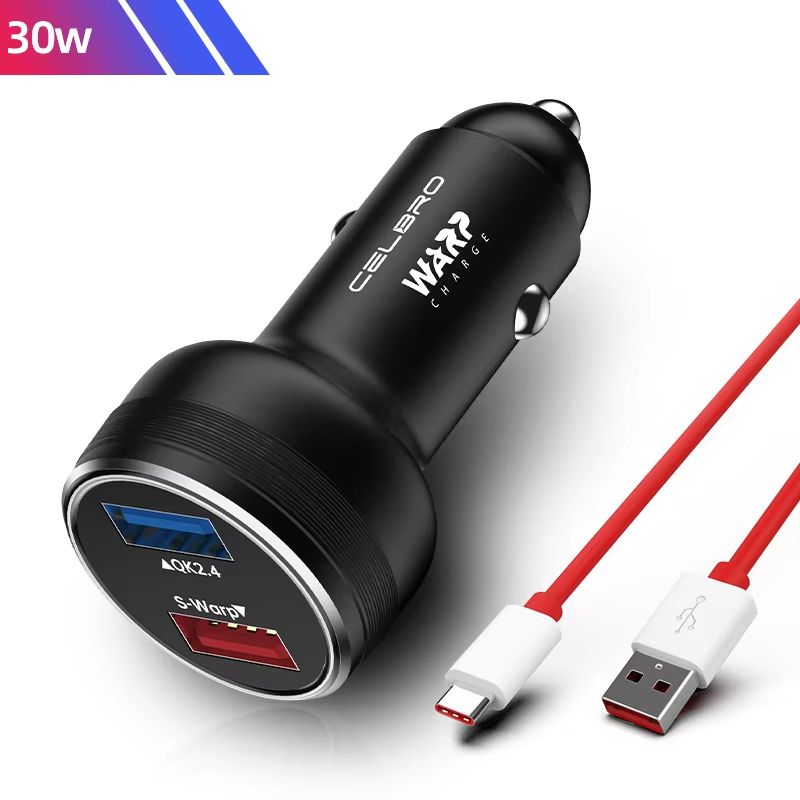 OnePlus Dual USB Car Charger 80W Super Fast SuperVOOC Warp Charge Adapter