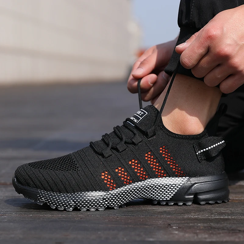 Breathable Running Shoes, Men Casual Sneakers, Soft Soled Slip-on Trainers
