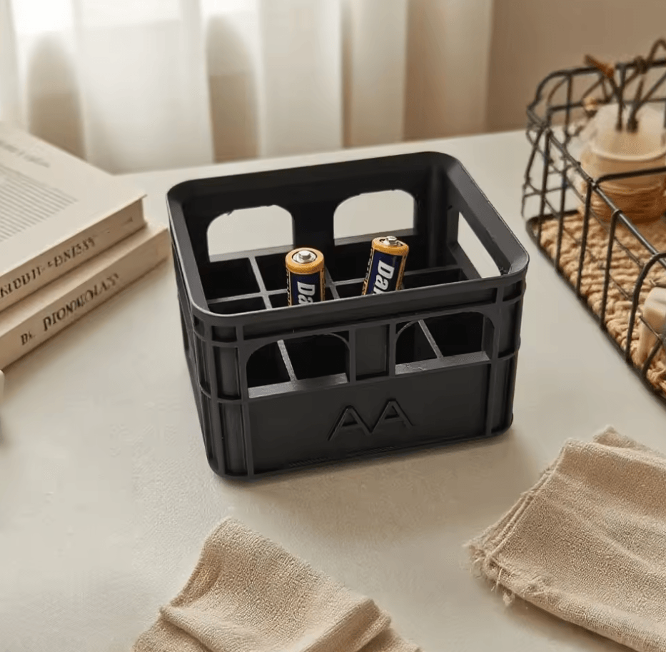 Retro Industrial Beer Frame Battery Storage Box – Multi-Functional Desktop Organizer Basket