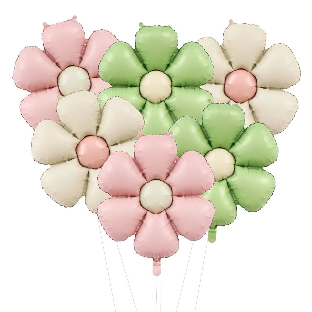6-Piece Matte Candy Daisy Foil Balloon Set