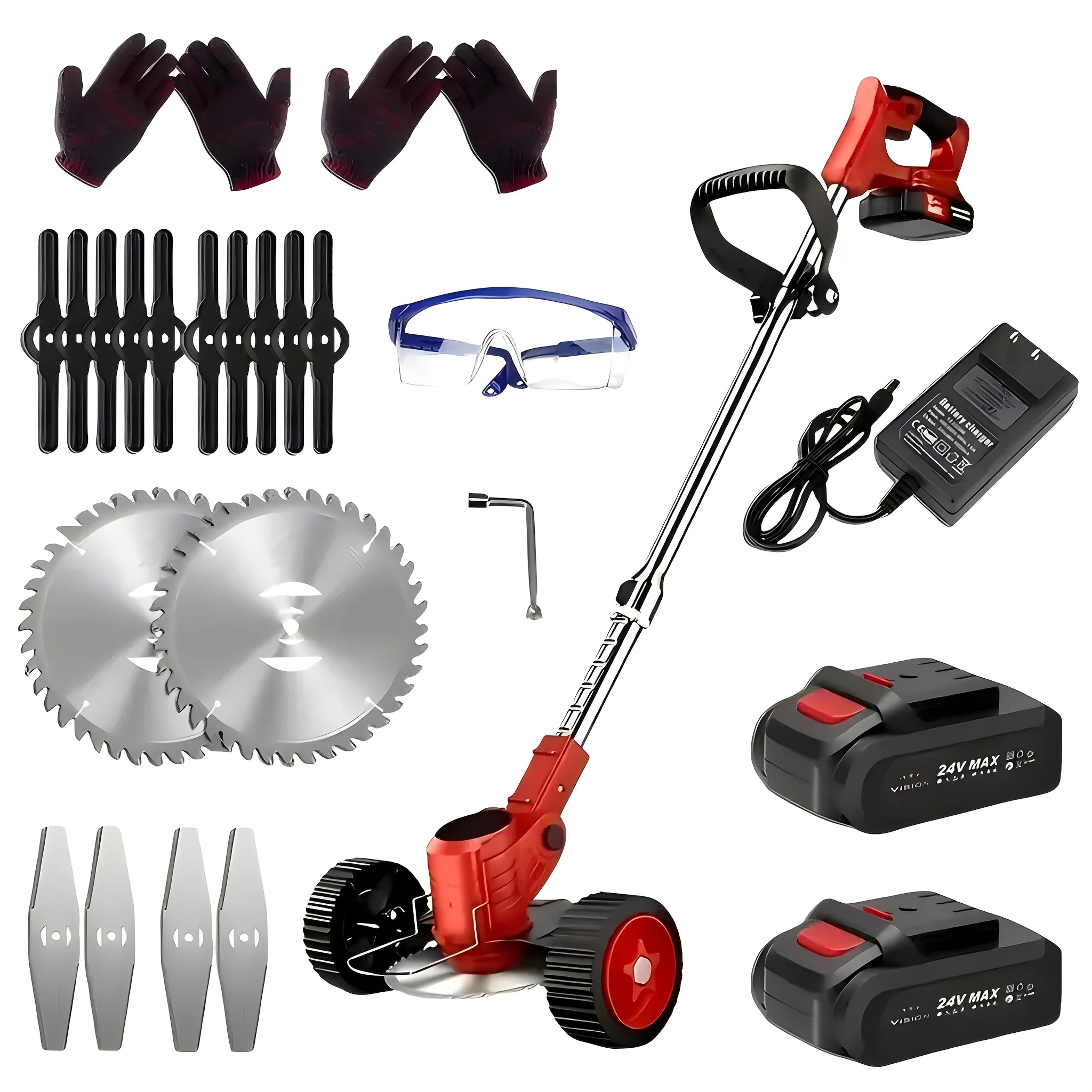 Electric Weed Wacker Battery Powered Grass Trimmer 3 in 1 Lawn Edger and Brush Cutter for Garden and Yard