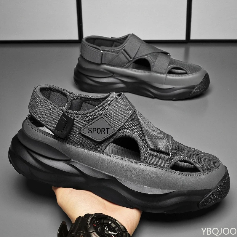 Lightweight Men's Outdoor Sandals Comfortable Hiking Shoes with Anti Slip Wear-Resistant Thick Sole for Summer Sports