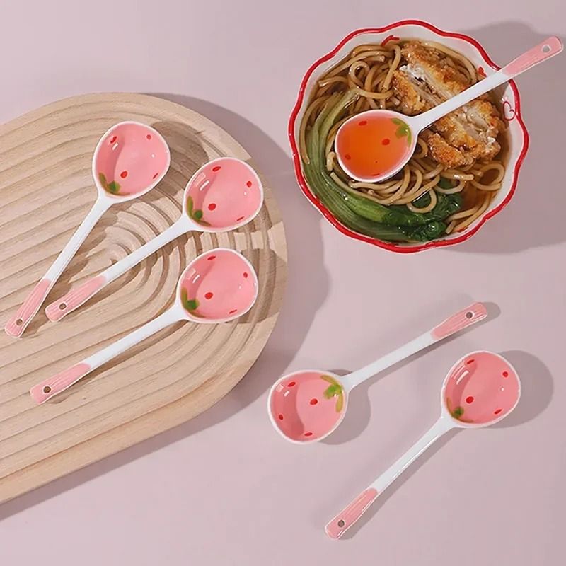 Strawberry Ceramic Soup Spoon