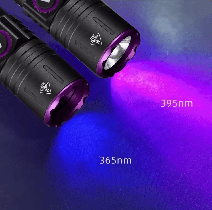 15W UV Blacklight Flashlight 365nm USB Rechargeable for Pet Stains Money and Mineral Detection