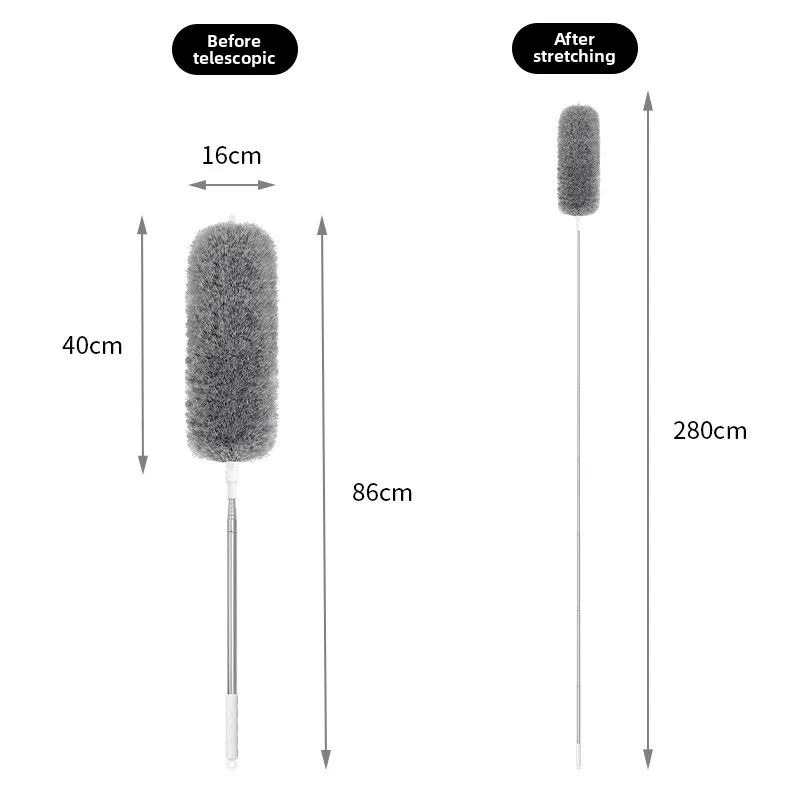 Extendable Microfiber Duster with Telescopic Pole – Retractable, Washable Ceiling & High Reach Dust Removal Brush