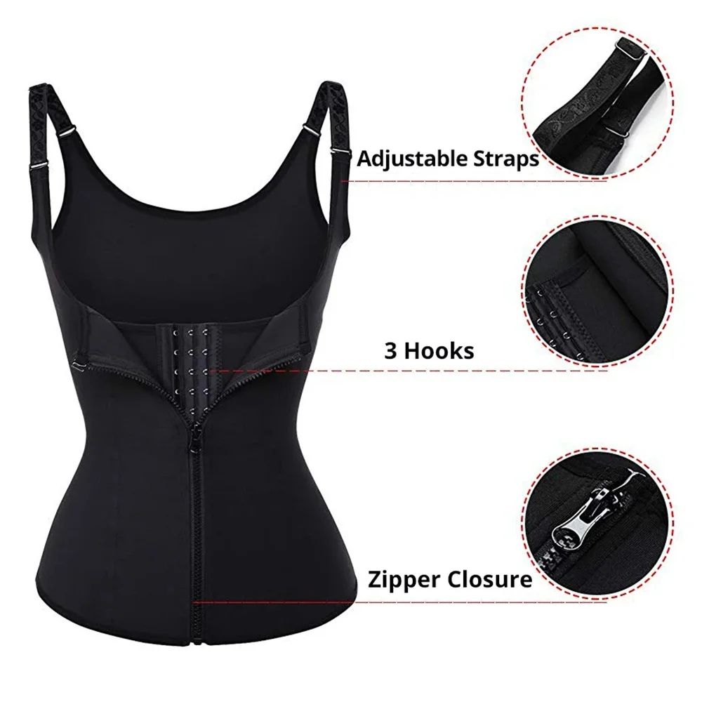 Womens Zipper Waist Trainer Tank Top Body Shaper