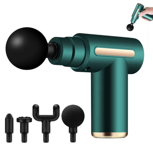 Mini Fascia Massage Gun Powerful Deep Tissue Muscle Massager with 4 Attachments