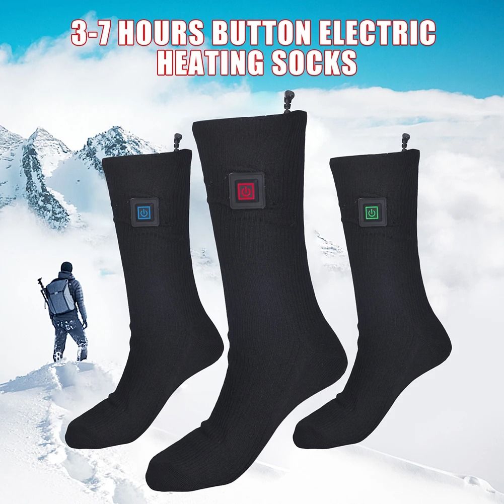 Electric Heated Socks 3 Level Temperature Winter Warm Long Anti-Slip Socks (No Battery)