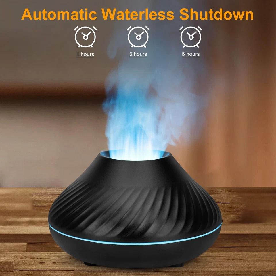 LED Aromatherapy Flame Diffuser, Cute Fire Flame Essential Oil Humidifier, Air Purifier, Quiet Ultrasonic Aroma Diffuser