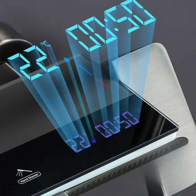 Grey Smart Digital Display Shower System with Four Functions