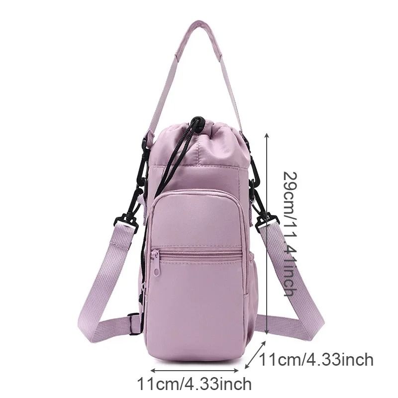 Insulated Water Bottle Carrier with Phone Pocket and Adjustable Strap