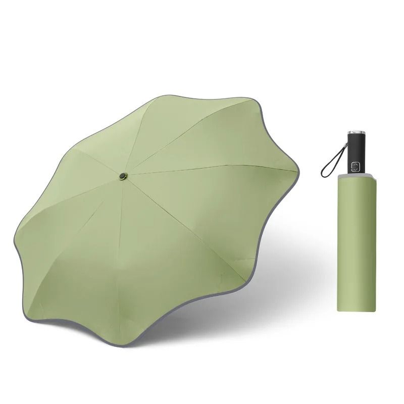 Fully Automatic Compact Umbrella with Reflective Edges and Rounded Corners