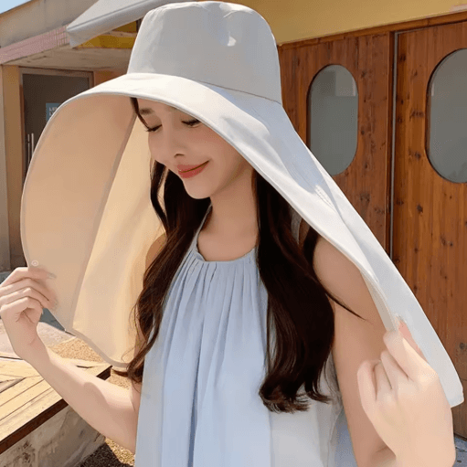 Sun Protection Hat with Neck Cover Breathable Wide Brim Travel and Beach Hat