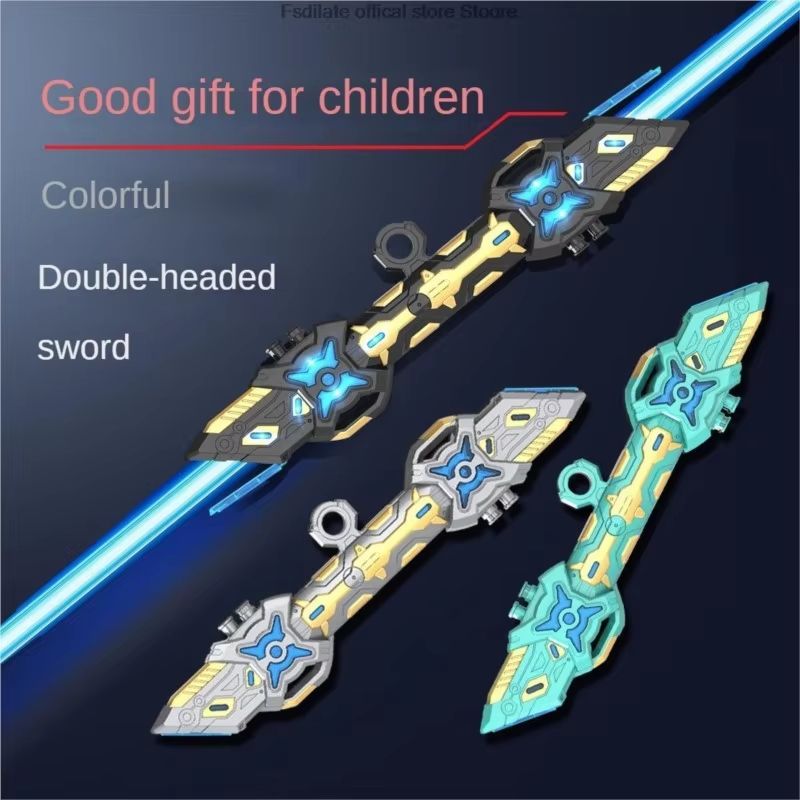 Double-Headed RGB Retractable Light Saber Toy with Sound, USB Rechargeable