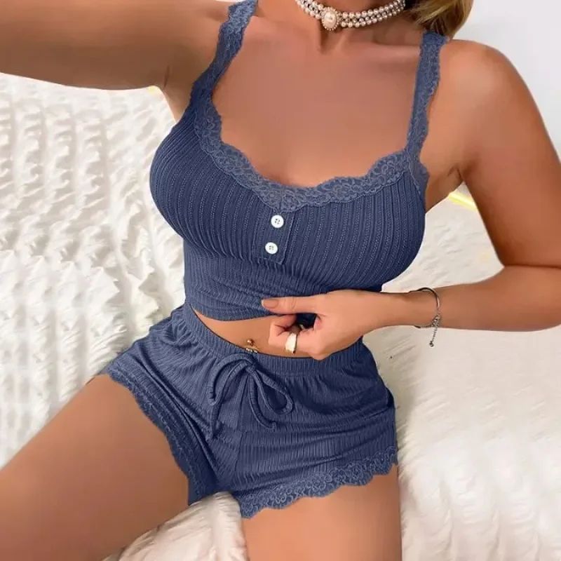 Luxury Summer Women Pajama Set – Breathable Sleepwear Lounge Pants & Top Set