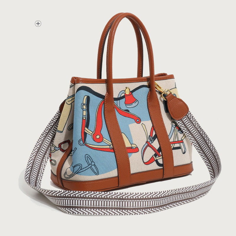 Graffiti Canvas Patchwork Womens Tote Bag Stylish Large Capacity Crossbody Handbag for Everyday Use