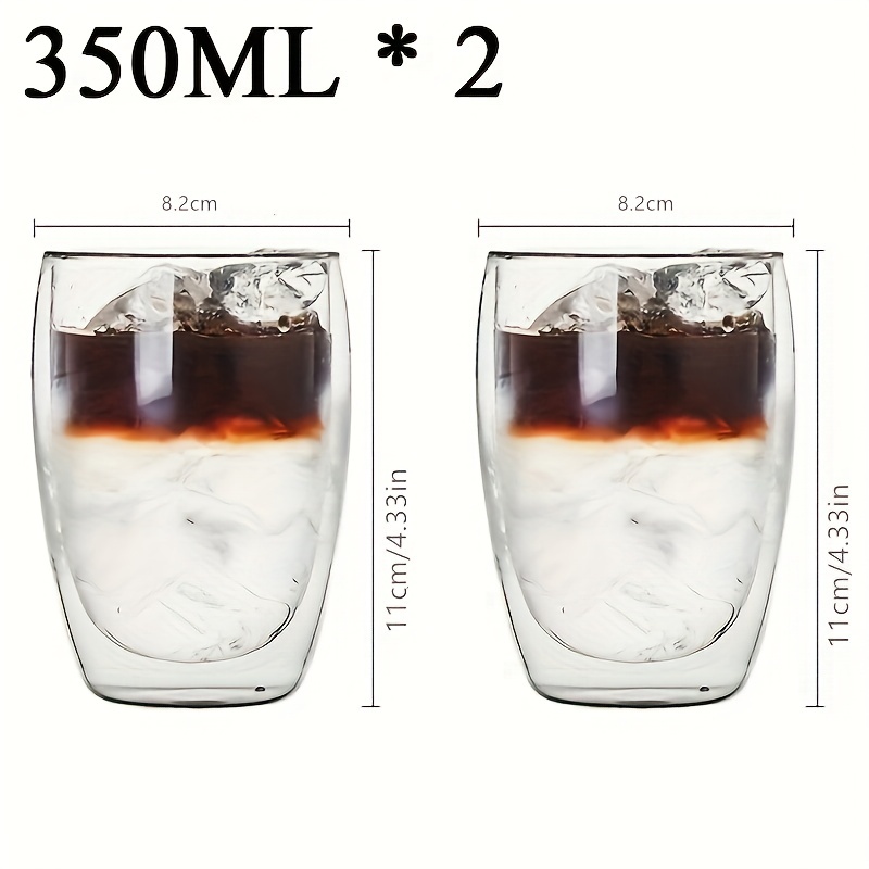 Premium Handmade Double Wall Glass Cups Insulated Transparent Tea, Espresso, Whisky, and Coffee Mugs