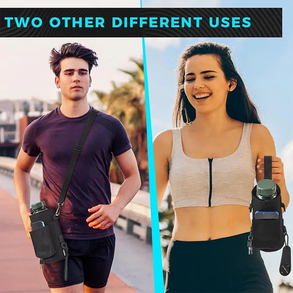 Magnetic Gym Water Bottle Holder Bag