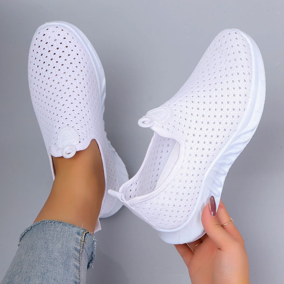 Womens Breathable Mesh Flats Summer Casual Sneakers