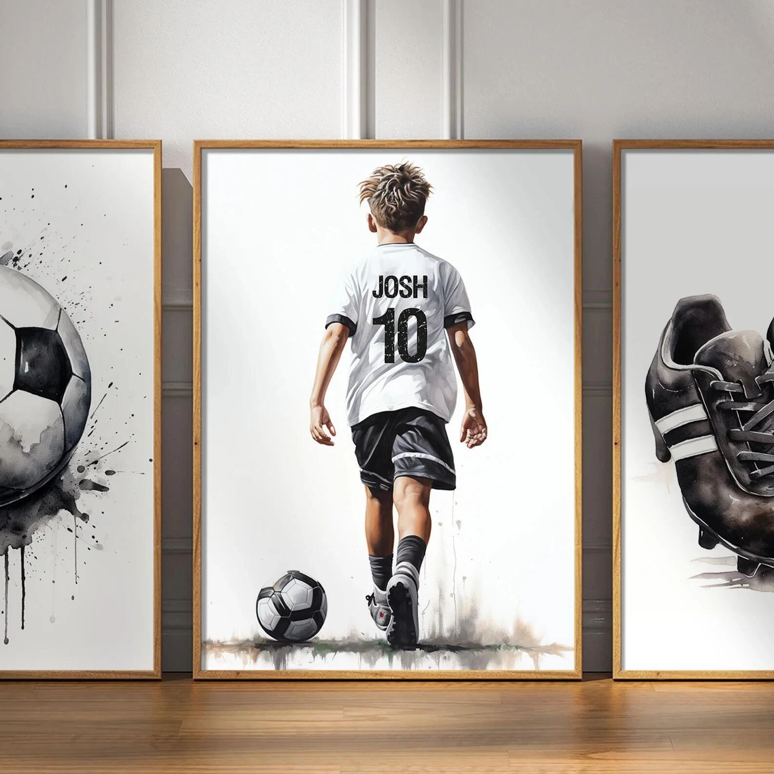 Custom Football Player Poster Personalized Football Wall Art Gift for Boys and Sports Fans